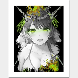 Cute Girl - Green V Posters and Art